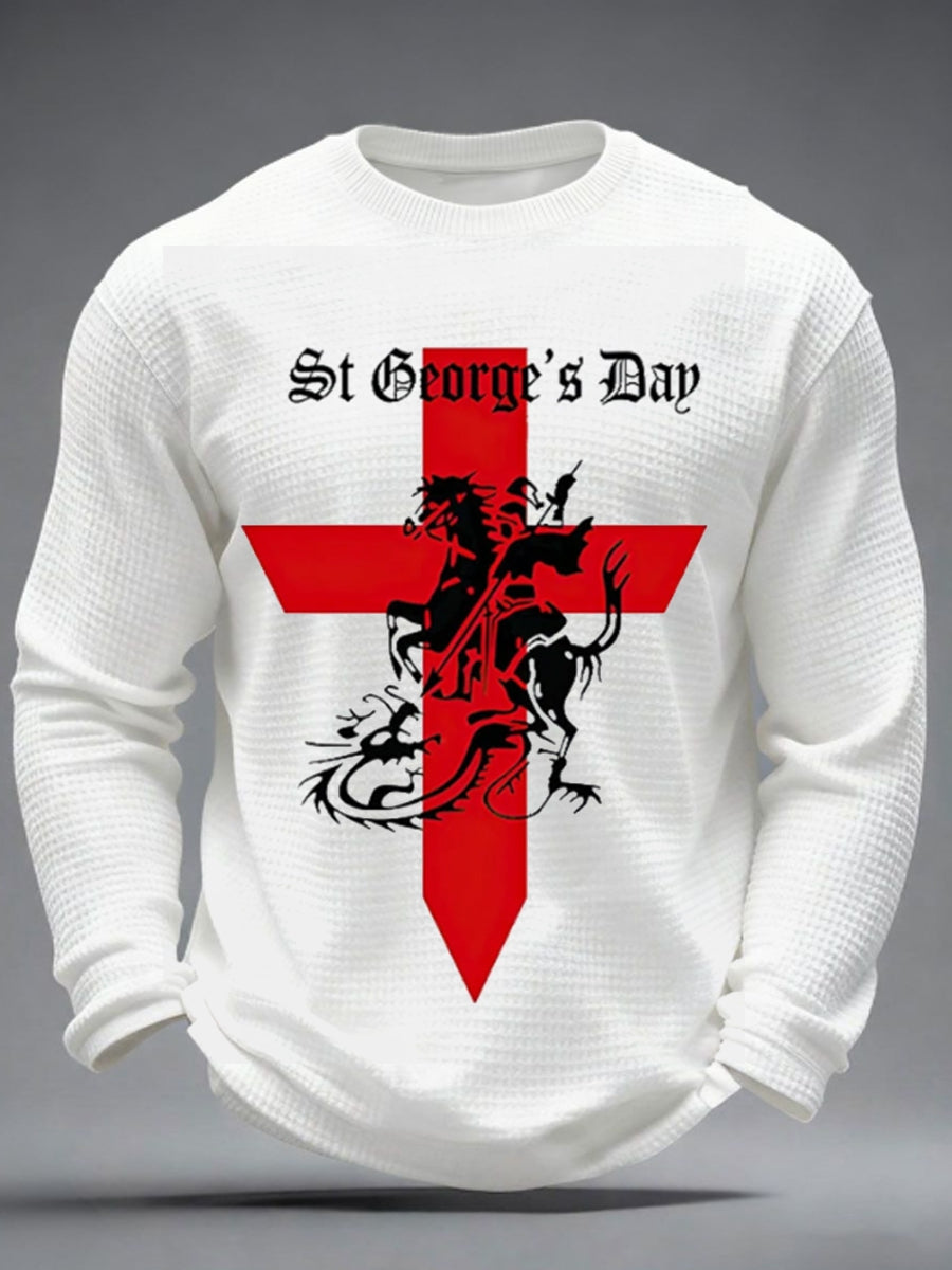 Men's St George's Day Waffle Long Sleeve T-Shirt