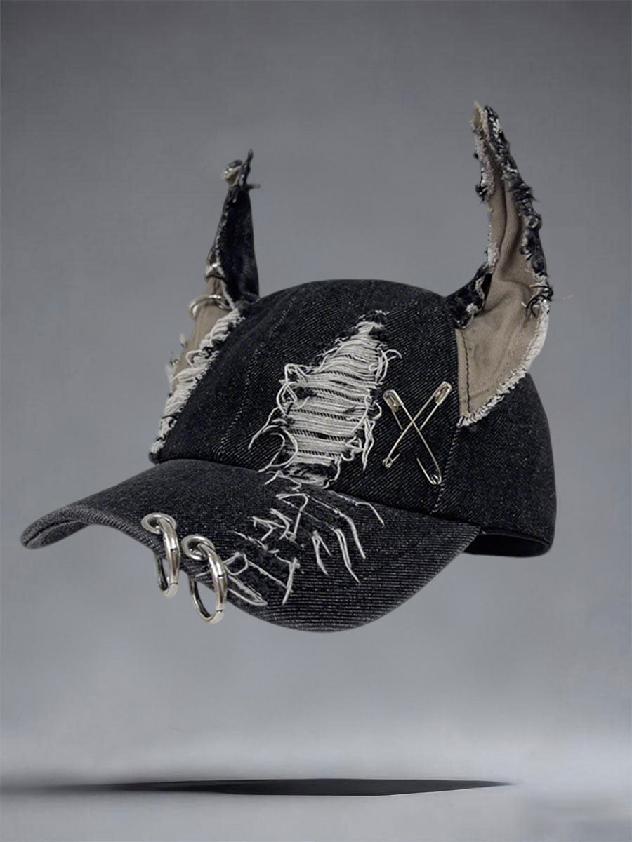 Women's Short-Eared Bunny Cowboy Distressed Hats