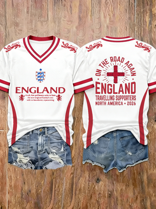 Women's UK Football Lover England Printed short-sleeved T-shirt
