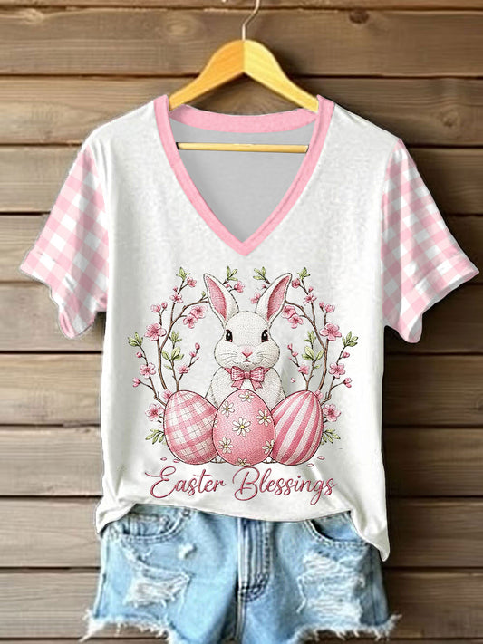 Women's Cute Easter Bunny  Short Sleeve T-shirt