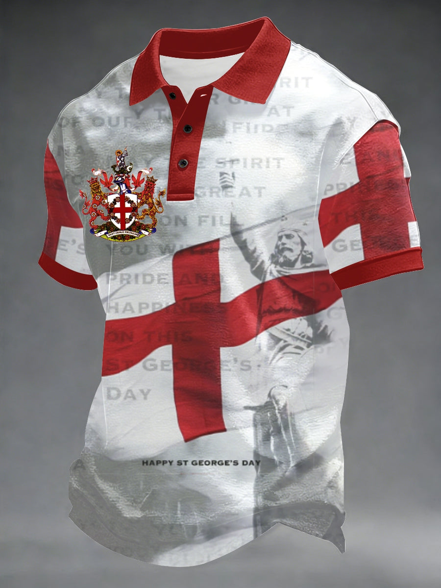 Men's St George's Day Waffle Short Sleeve polo shirt