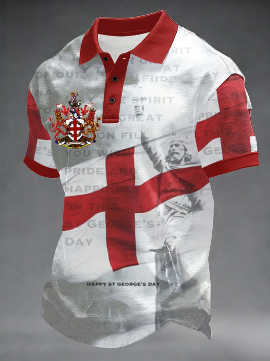 Men's St George's Day Waffle Short Sleeve polo shirt