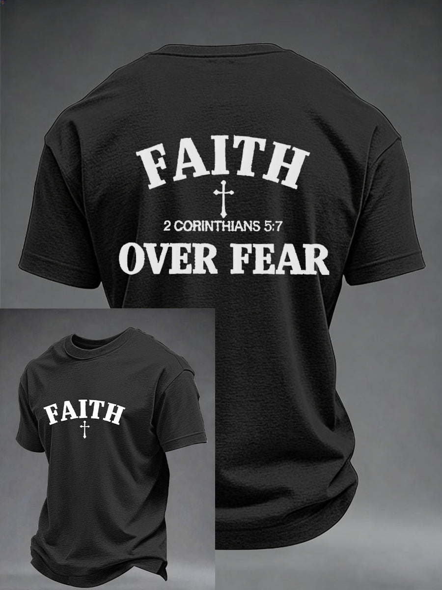 Men's Faith Over Fear Cross Short Sleeve T-shirt
