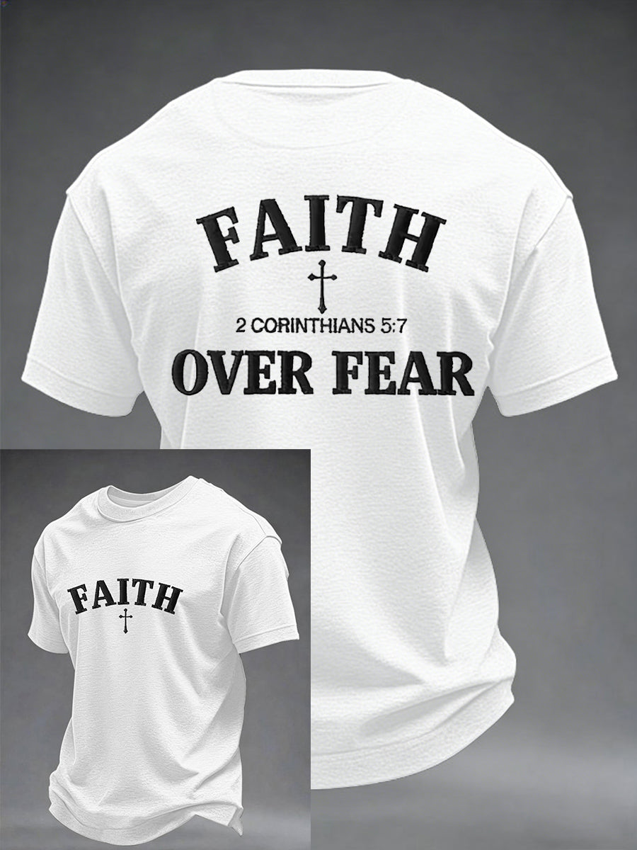 Men's Faith Over Fear Cross Short Sleeve T-shirt