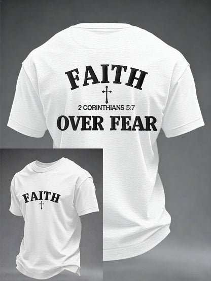 Men's Faith Over Fear Cross Short Sleeve T-shirt
