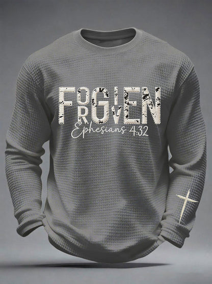 Men's Christian Forgiven Cross Waffle Long Sleeve T-Shirt