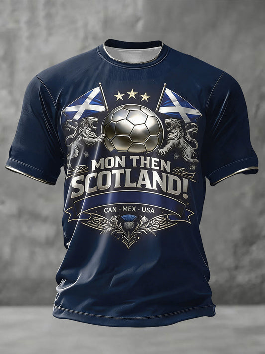 Men's Scotland Football Lover Tartan Army Printed T-shirt