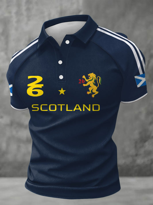 Men's Scotland Football Lover Tartan Army Printed Casual Tops