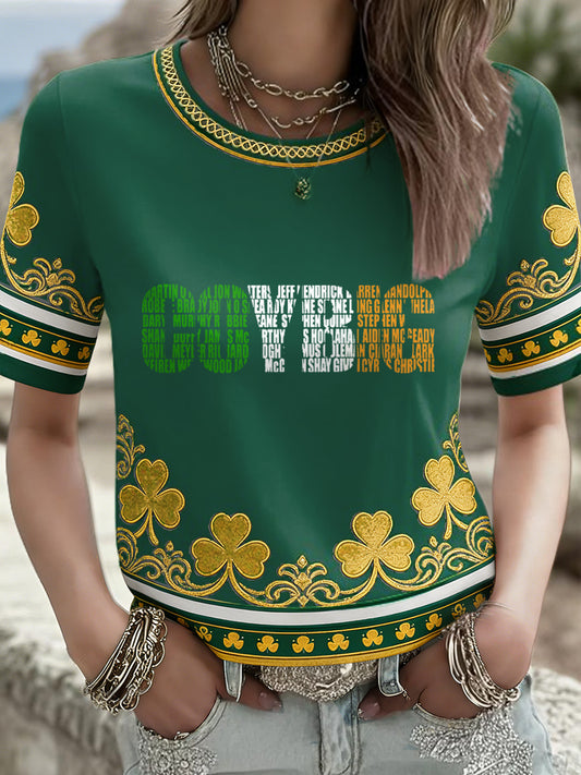 Women's Ireland Football Lover COYBIG Printed T-shirt