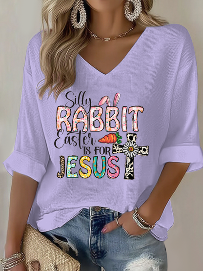 Women's Bunny Easter Waffle T-shirt