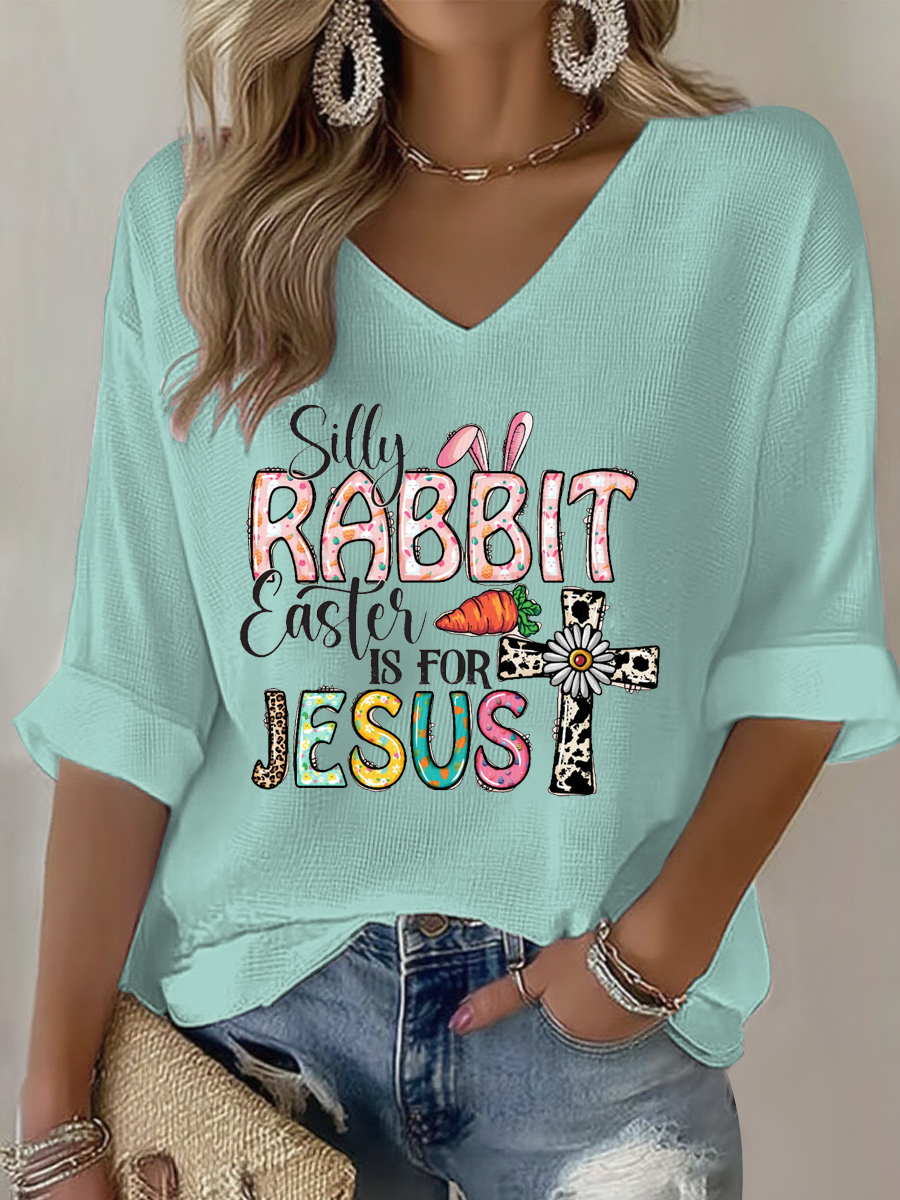 Women's Bunny Easter Waffle T-shirt