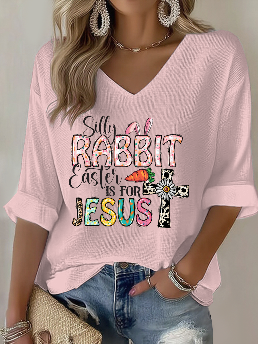 Women's Bunny Easter Waffle T-shirt