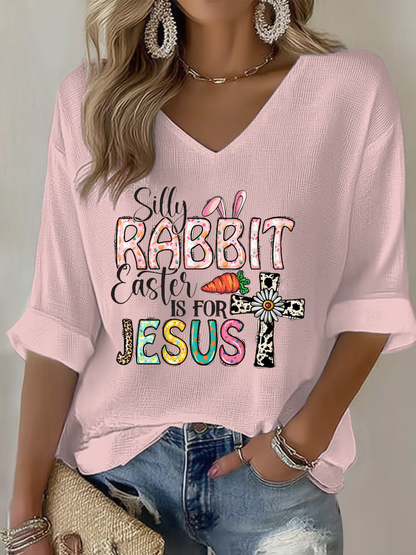 Women's Bunny Easter Waffle T-shirt