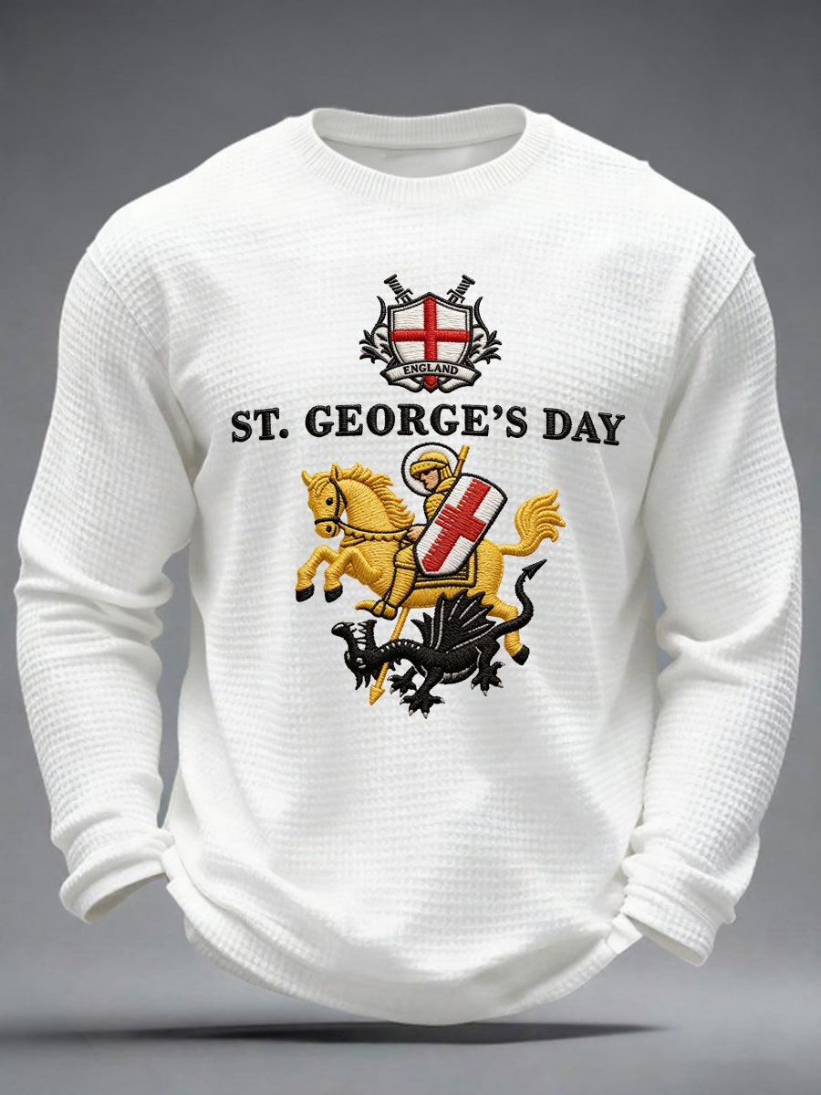Men's St George's Day Waffle Long Sleeve T-Shirt