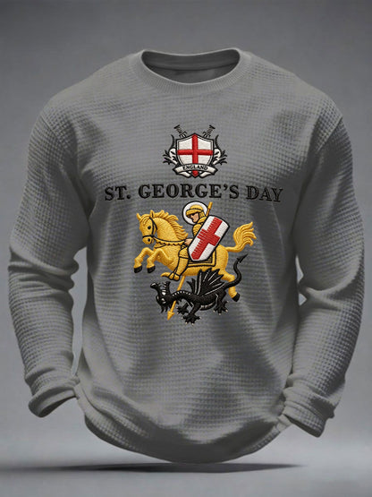 Men's St George's Day Waffle Long Sleeve T-Shirt