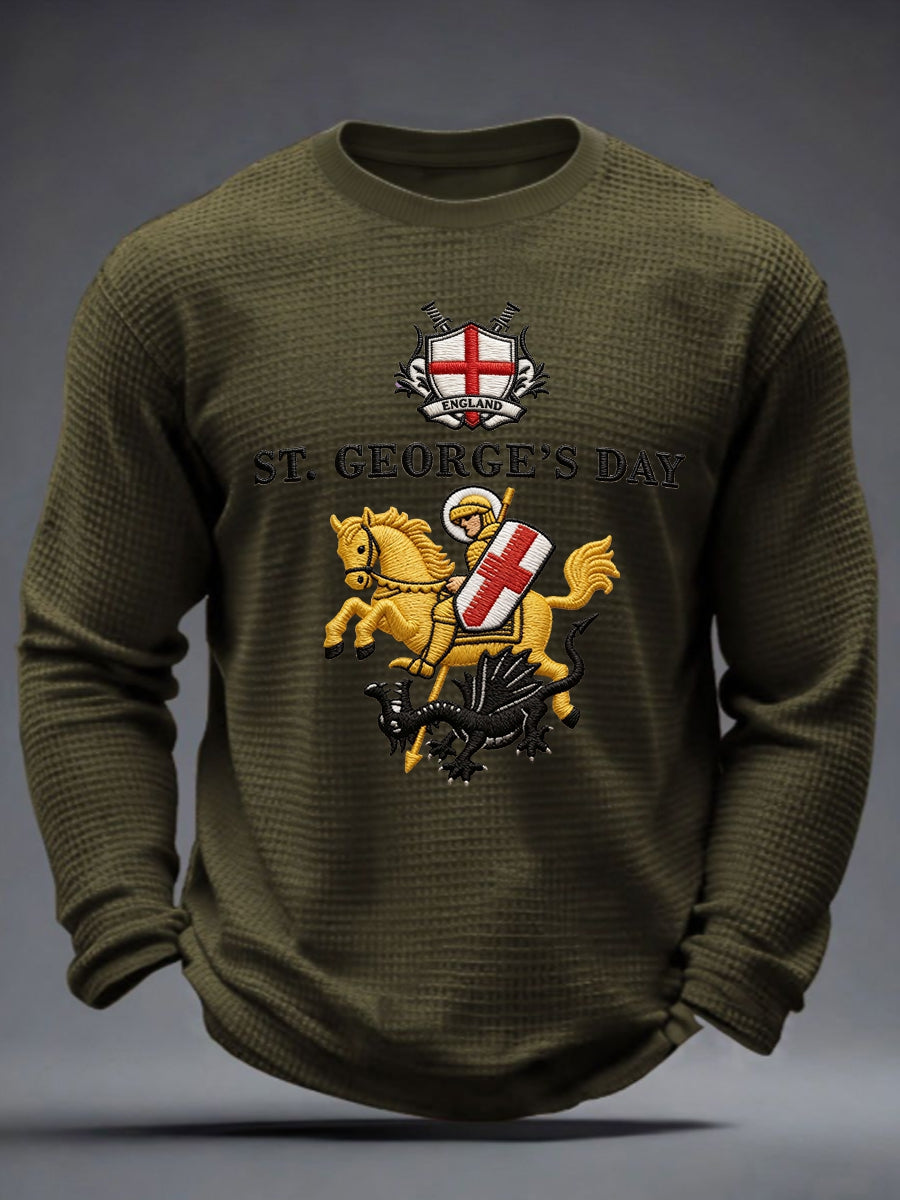 Men's St George's Day Waffle Long Sleeve T-Shirt
