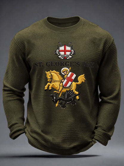 Men's St George's Day Waffle Long Sleeve T-Shirt