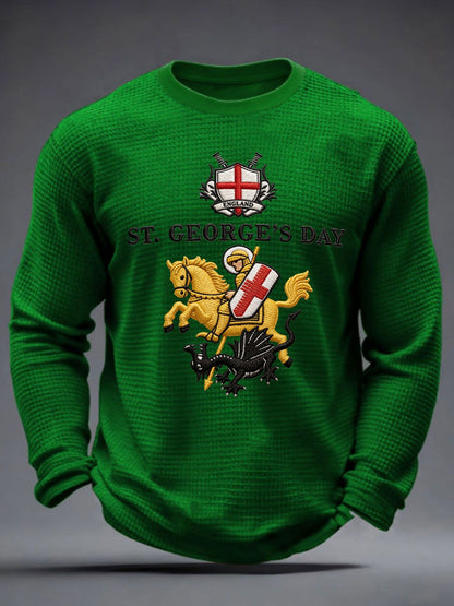 Men's St George's Day Waffle Long Sleeve T-Shirt