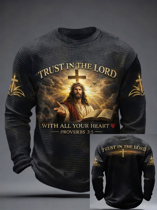 Men's 'trust in the lord with all your heart' Waffle Knit T-Shirts