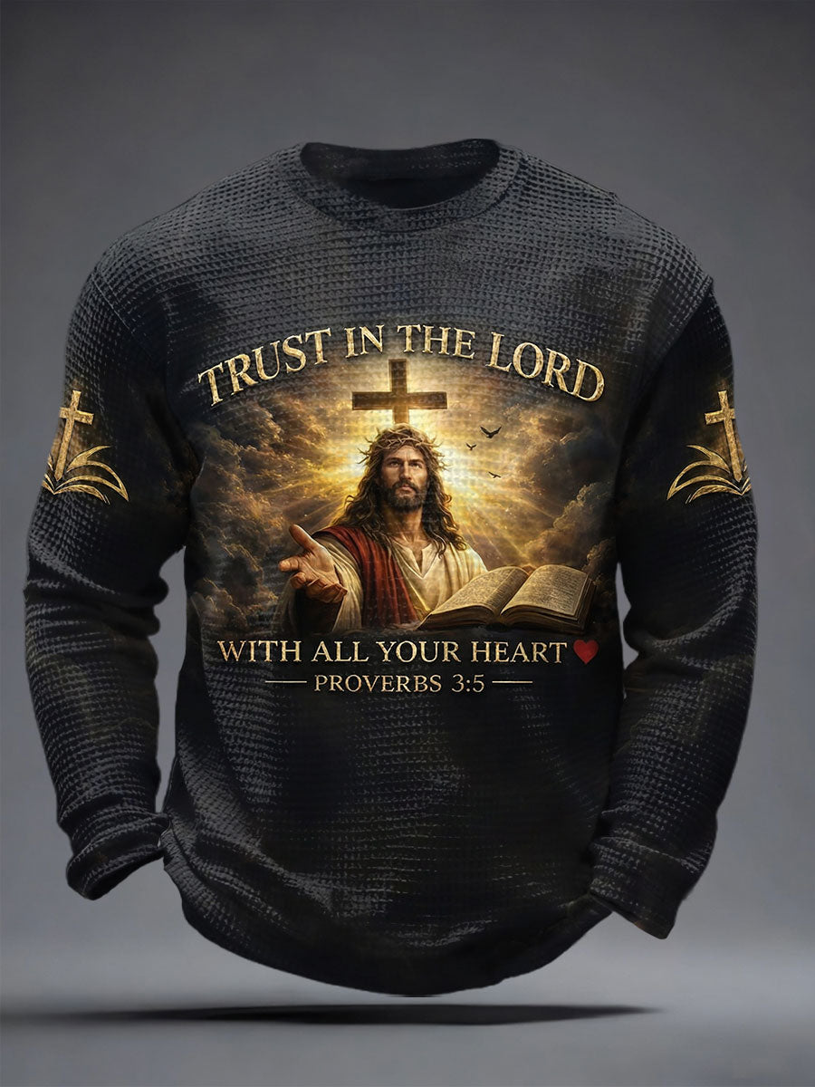 Men's 'trust in the lord with all your heart' Waffle Knit T-Shirts