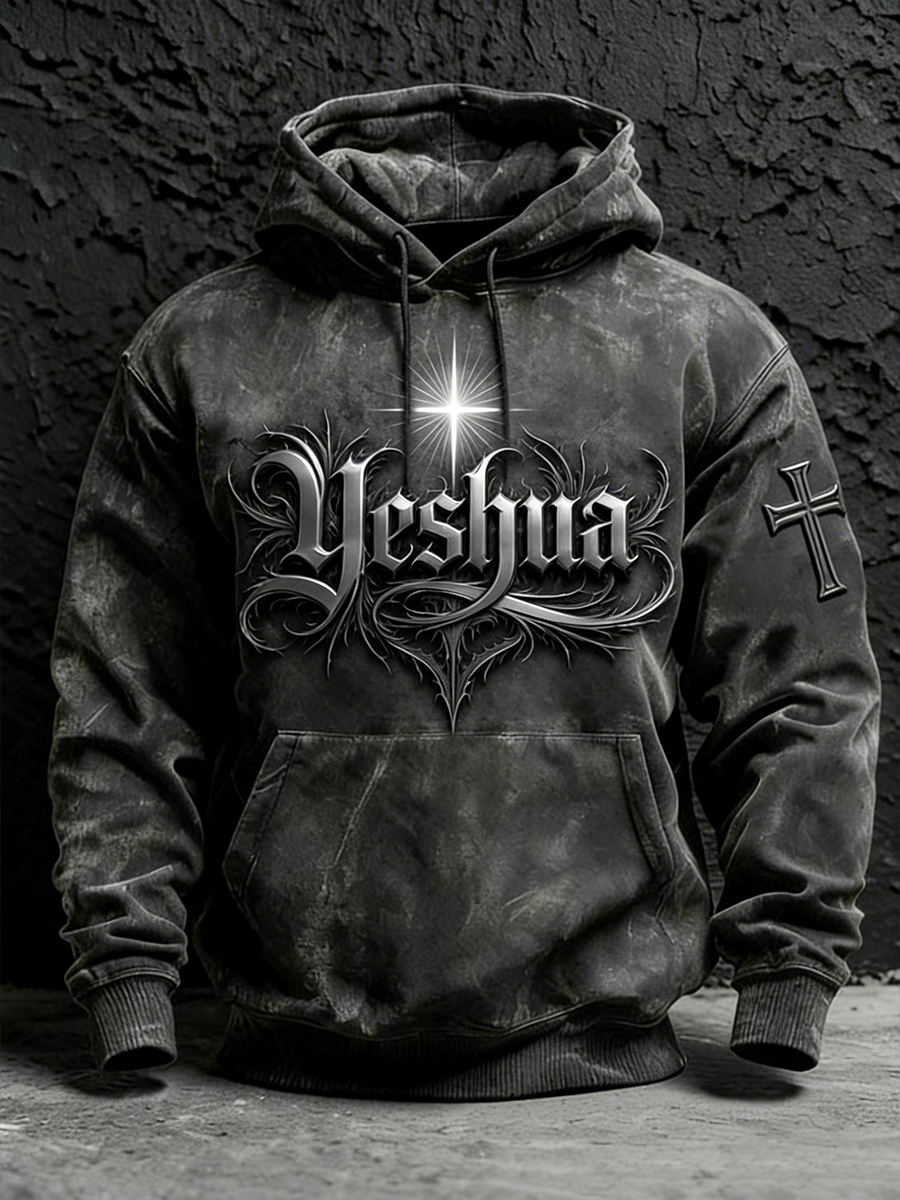 Men's Yeshua Oversized Drop-Shoulder Hoodie With Pockets
