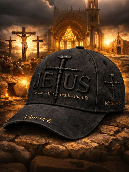 "the way the truth the life" Nail Cross Unisex Hats