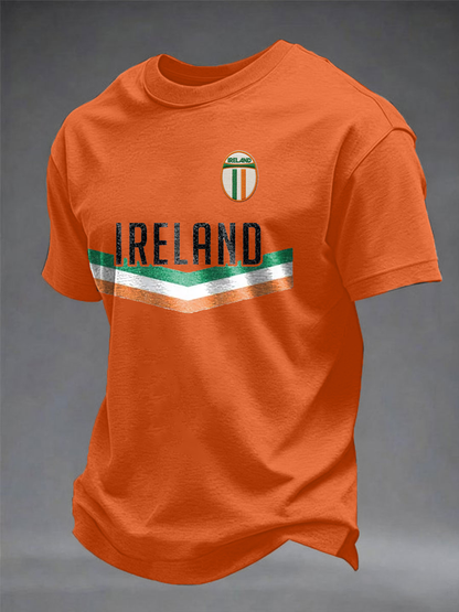 Men's  Ireland Rugby Lover Printed imitation cotton short-sleeved T-shirt