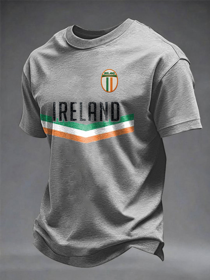 Men's  Ireland Rugby Lover Printed imitation cotton short-sleeved T-shirt