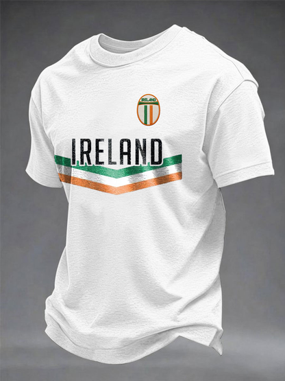 Men's  Ireland Rugby Lover Printed imitation cotton short-sleeved T-shirt