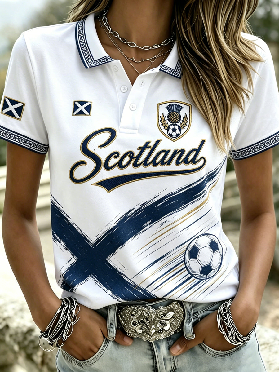Women's Scottish Football Polo T-Shirt