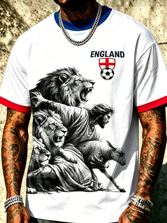Men's UK Football Lover England Printed short sleeves t-shirt