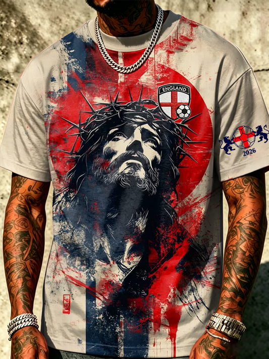 Men's UK Football Lover England Printed short sleeves t-shirt