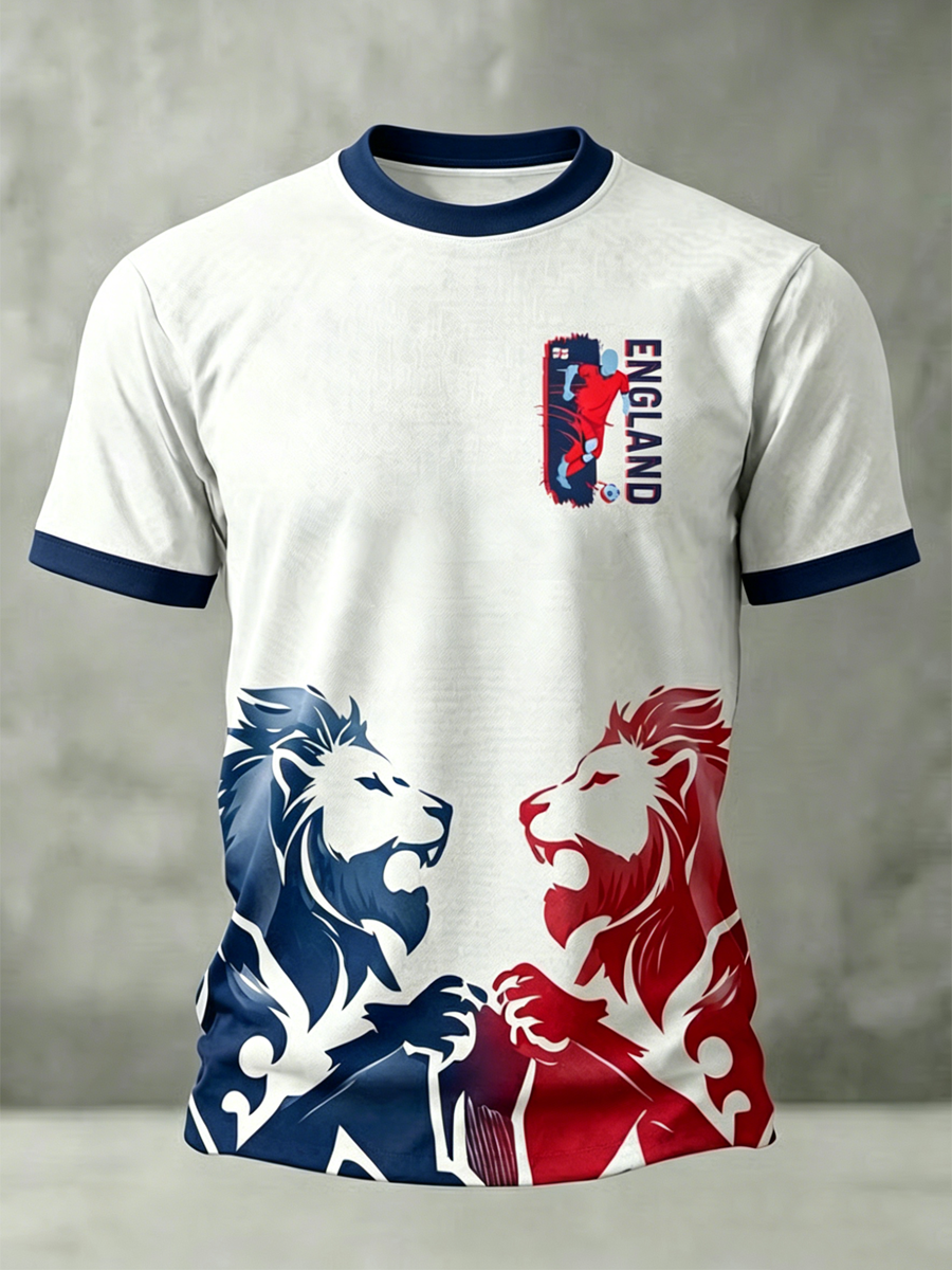 Men's UK Football Lover England Printed short sleeves t-shirt