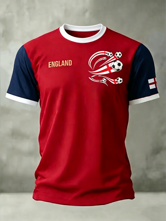 Men's UK Football Lover England Printed short sleeves t-shirt
