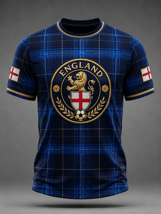 Retro English Football Fan Art Print Casual T-Shirt