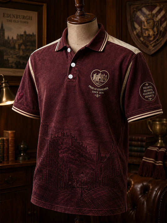 Men's Hearts Edinburgh Scotland Football Lover Printed Casual Tops