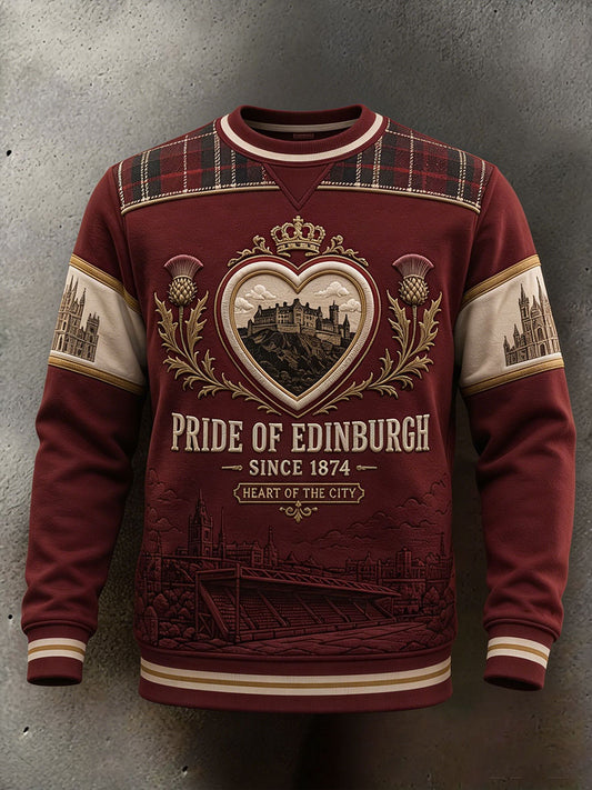 Men's Edinburgh Scotland Hearts Lover Printed Sweatshirt