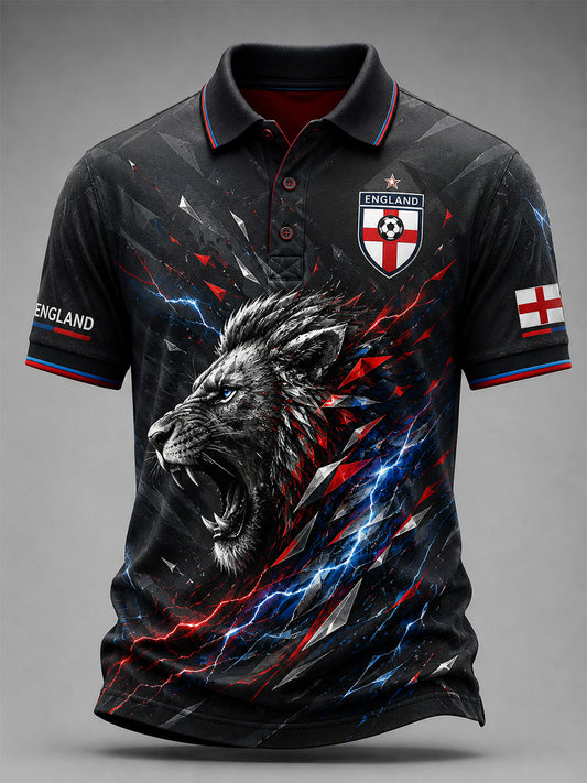 Retro England Football Fan Art Print Casual Jersey