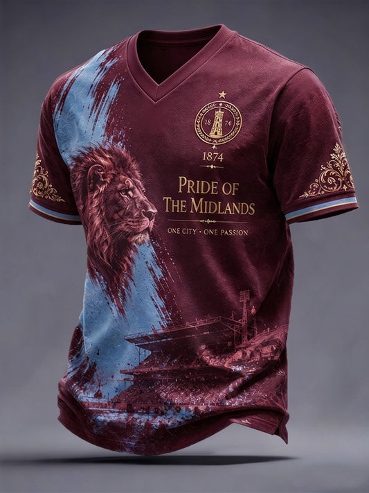 Men's Gift For Soccer Fans Print Casual V-Neck Tee