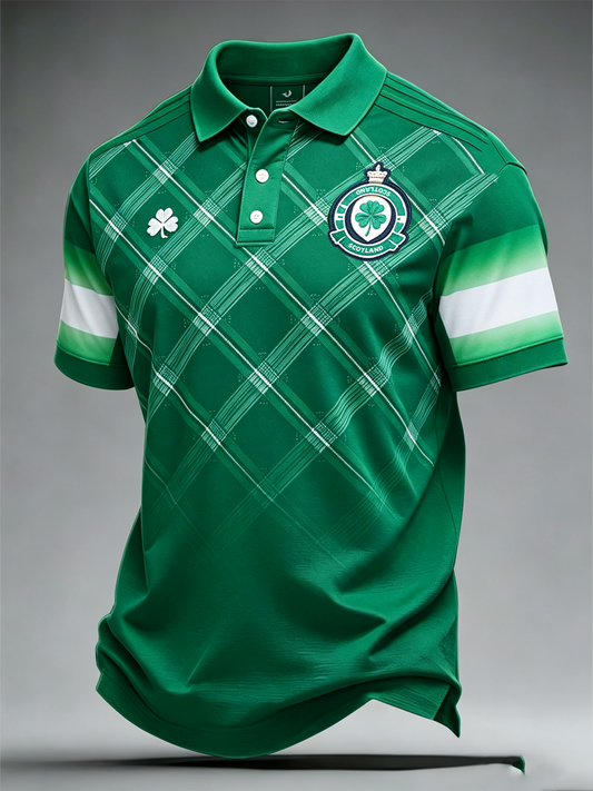 Men's Scottish Celtic FC Print  polo shirt