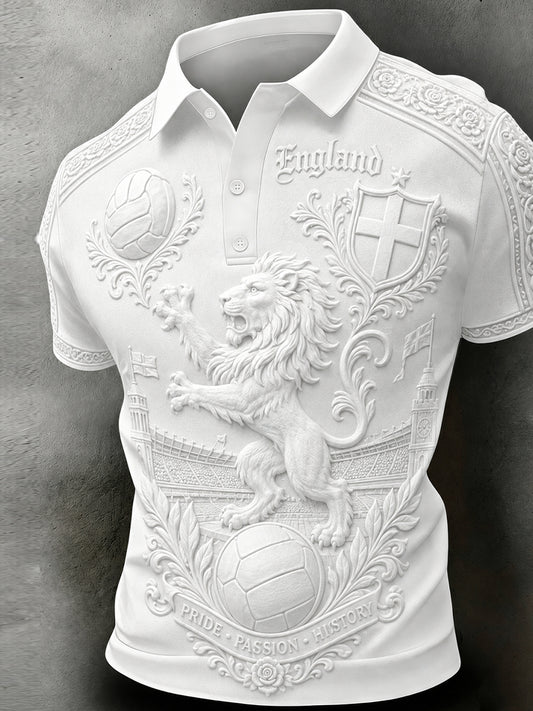 Retro England Football Fan Art Print Casual Jersey
