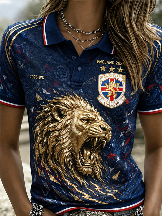 Women's England Football Polo T-Shirt