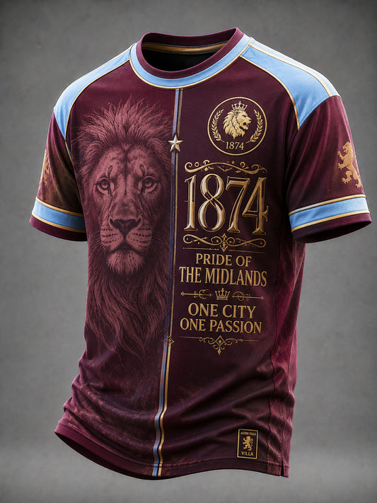 Men's Retro Football Fan Art Print Casual Jersey