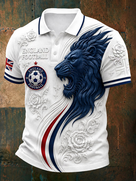 Retro England Football Fan Art Print Casual Jersey