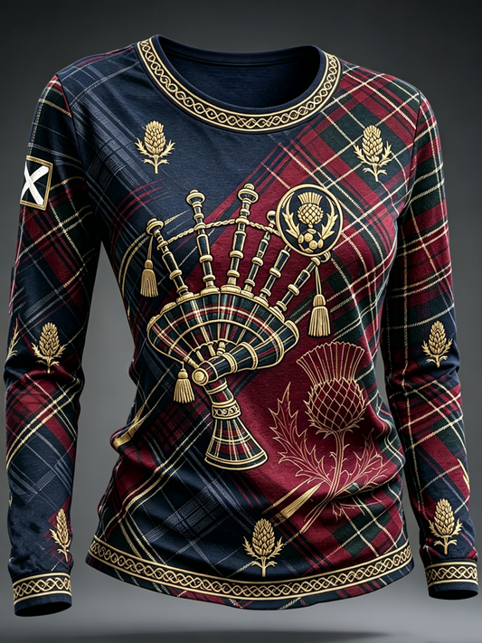 Women's UK Football Lover Scotland Printed off-shoulder sweatshirt