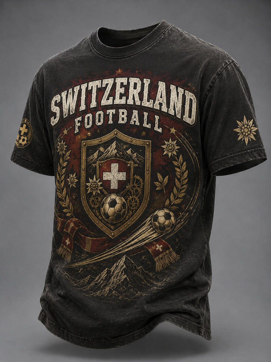 Men's Football-Themed Printed Casual Short-Sleeve T-Shirt