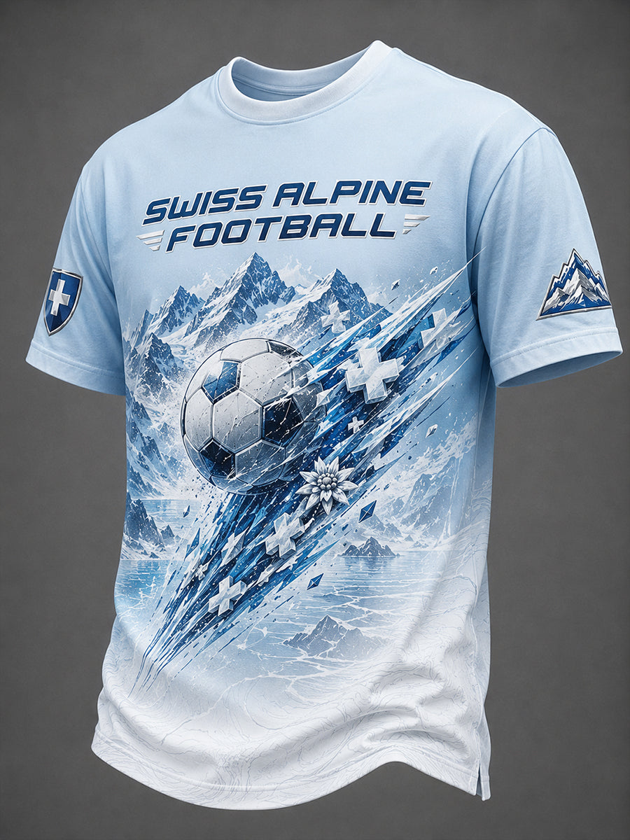 Men's Football-Themed Printed Casual Short-Sleeve T-Shirt