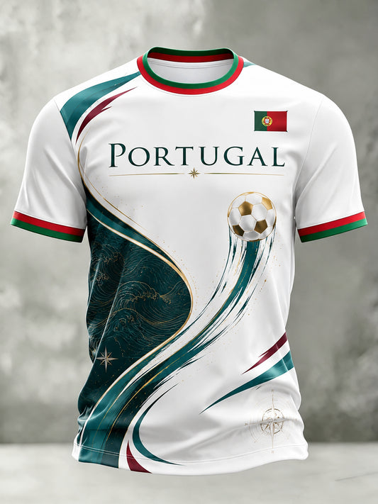 Men's Portugal Football Match Cheering Art Print T-Shirt