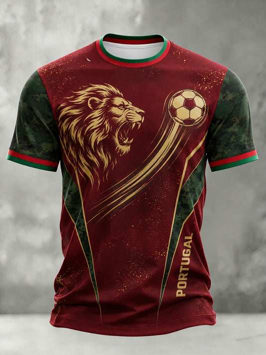 Men's Portugal Football Match Cheering Art Print T-Shirt