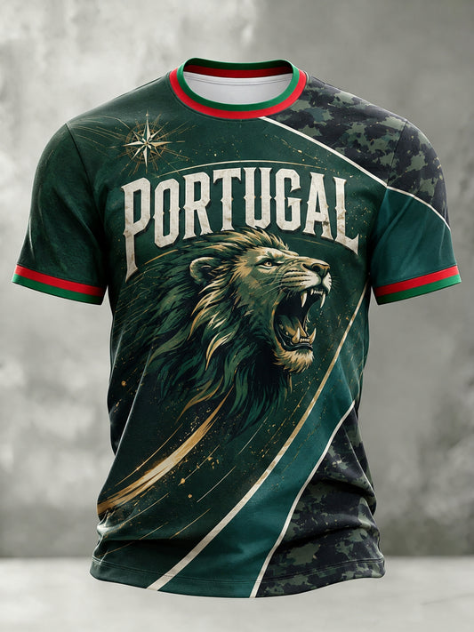 Men's Portugal Football Match Cheering Art Print T-Shirt